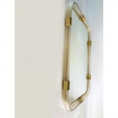 Scenographic Italian Torciglione Torchon Murano Glass Wall Mirror - 4735922