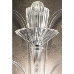 Scenographic Venetian Rigadin wall Sconce in Trasparent Murano Glass - 4629655