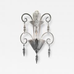 Scenographic Venetian Rigadin wall Sconce in Trasparent Murano Glass - 4630813