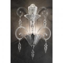 Scenographic Venetian Rigadin wall Sconce in Trasparent Murano Glass - 4735917