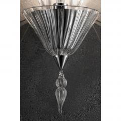 Scenographic Venetian Rigadin wall Sconce in Trasparent Murano Glass - 4735918