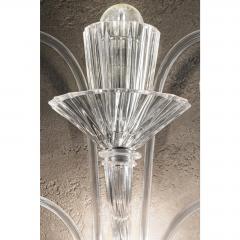 Scenographic Venetian Rigadin wall Sconce in Trasparent Murano Glass - 4735921
