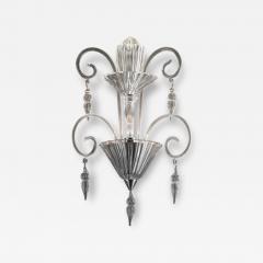 Scenographic Venetian Rigadin wall Sconce in Trasparent Murano Glass - 4739258