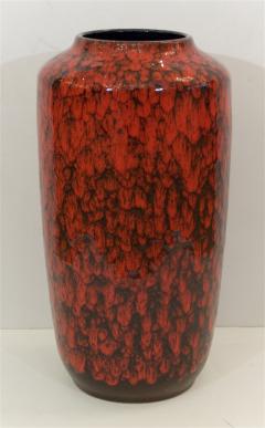 Scheurich Keramik Heavily Textural Red And Black Scale Glaze Vase - 528399