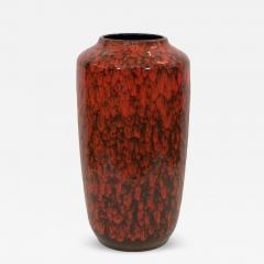 Scheurich Keramik Heavily Textural Red And Black Scale Glaze Vase - 528571