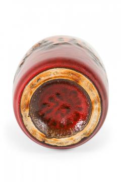 Scheurich Keramik West German Fat Lava Orange Black and Red Glazed Ceramic Vase - 4674676