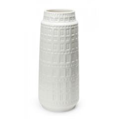 Scheurich Mid Century West German Rectangular Incised Inka Patterned White Gla - 4700722