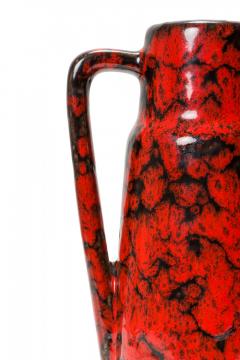 Scheurich West German Mid Century Fat Lava Red and Black Glazed Ceramic Pitcher - 4674653
