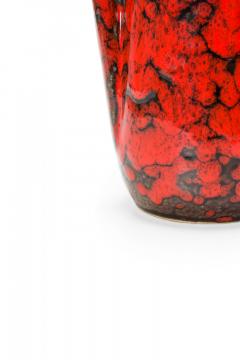 Scheurich West German Mid Century Fat Lava Red and Black Glazed Ceramic Pitcher - 4674654
