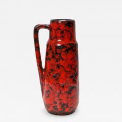 Scheurich West German Mid Century Fat Lava Red and Black Glazed Ceramic Pitcher - 4733258