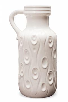 Scheurich West German Mid Century Koralle Design White Ceramic Pitcher - 4672283
