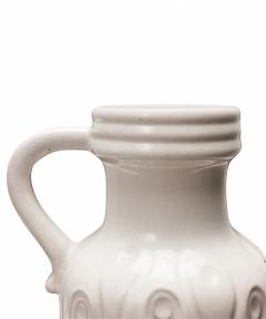 Scheurich West German Mid Century Koralle Design White Ceramic Pitcher - 4672285