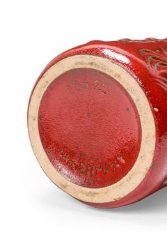 Scheurich West German Mid Century Onion Design Red Glazed Ceramic Vase - 4673105