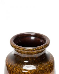 Scheurich West German Mid Century Red Band and Brown Glazed Urn Form Ceramic Vas - 4675028