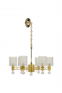 Schonbek Lighting Schonbek CO American Mid Century Brass and Crystal 6 Arm Chandelier - 4272743