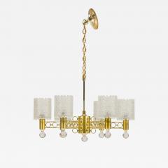 Schonbek Lighting Schonbek CO American Mid Century Brass and Crystal 6 Arm Chandelier - 4279146
