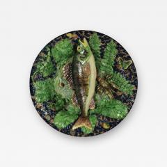 School of Paris Majolica Palissy Fish Reptile Butterfly Plate - 1845673