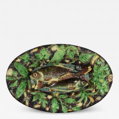 School of Paris Palissy Majolica Palissy Fish Platter - 1873536