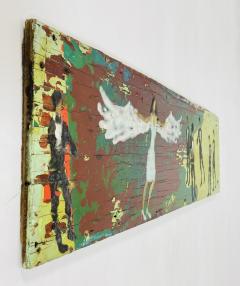 Scott Griffin Angel Folk Outsider Painting on Found Wood Canada 2008 - 4715565