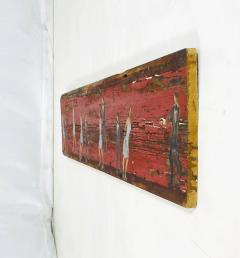 Scott Griffin Return to Red Carpet Canadian Folk Art Painting on Salvaged Wood - 4715550