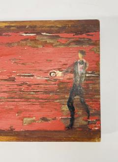 Scott Griffin Return to Red Carpet Canadian Folk Art Painting on Salvaged Wood - 4715553