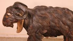 Scottish Ram In Polychrome Wood 19 Century - 2238113