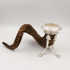 Scottish Rams Horn and Silver Candle Holder - 1363487