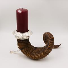 Scottish Rams Horn and Silver Candle Holder - 1363488