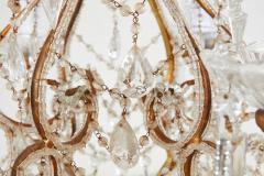 Scrolled Gilt Metal and Beaded Glass Chandelier - 3699504