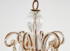 Scrolled Gilt Metal and Beaded Glass Chandelier - 3699506