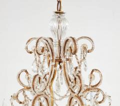 Scrolled Gilt Metal and Beaded Glass Chandelier - 3699507