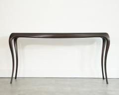 Sculpted Sapele Mahogany Console Table in Espresso 1960s - 4534731