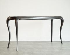 Sculpted Sapele Mahogany Console Table in Espresso 1960s - 4534733