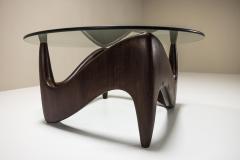 Sculptural And Organic Shaped Coffee Table In Wood And Glass Italy 1970s - 3607839