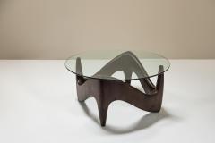 Sculptural And Organic Shaped Coffee Table In Wood And Glass Italy 1970s - 3607842