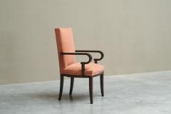 Sculptural Art Deco Accent Chair in Velvet and Macassar Veneer 1930s - 4677449
