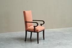 Sculptural Art Deco Accent Chair in Velvet and Macassar Veneer 1930s - 4677459