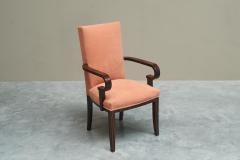 Sculptural Art Deco Accent Chair in Velvet and Macassar Veneer 1930s - 4677461