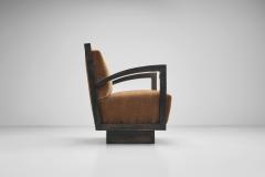 Sculptural Art Deco Armchair in Brown Mohair France ca 1930s - 4357963