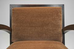 Sculptural Art Deco Armchair in Brown Mohair France ca 1930s - 4357964