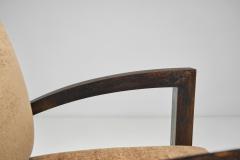 Sculptural Art Deco Armchair in Brown Mohair France ca 1930s - 4357966