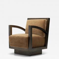 Sculptural Art Deco Armchair in Brown Mohair France ca 1930s - 4361266
