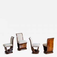 Sculptural Art Deco Side Chairs Italy 1930s 40s - 4751919