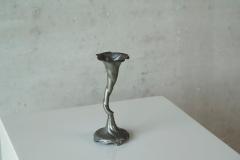 Sculptural Art Nouveau Candle Holder in Pewter 1900 - 4582806