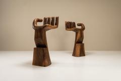 Sculptural Artisanal Hand Shaped Stools in Wood 1970s - 3035799
