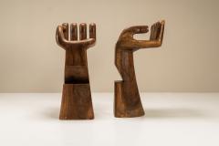 Sculptural Artisanal Hand Shaped Stools in Wood 1970s - 3035800