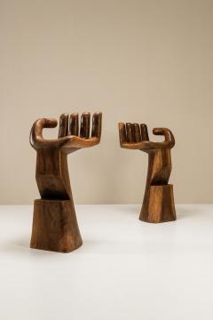 Sculptural Artisanal Hand Shaped Stools in Wood 1970s - 3035801