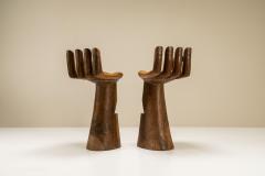 Sculptural Artisanal Hand Shaped Stools in Wood 1970s - 3035811