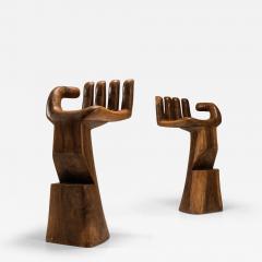 Sculptural Artisanal Hand Shaped Stools in Wood 1970s - 3044448