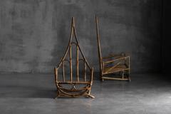 Sculptural Bamboo Lounge Chairs Italy 1960s - 4261189